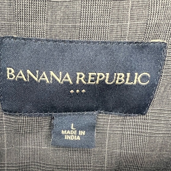BANANA Republic Glen Plaid Gray Utility Jacket - Size Large - Picture 4 of 7